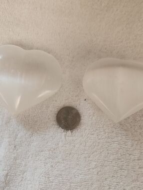 Translucent Selenite Heart-Shaped Accent Stones - Set of 2